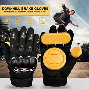 BOKIE DIY Longboard Slide Gloves Skateboard Gloves Foam Protector Downhill Longboarding Skate Gloves with Slider Puck
