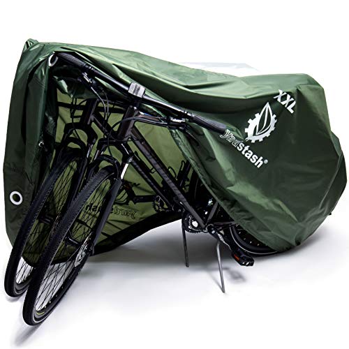 YardStash Bike Cover - Waterproof, Outdoor Bicycle Covers - Weatherproof, Reflective Tarp for Outdoor Storage, Bikes, Beach Cruisers, 29ers & Electric Bicycles - XXL