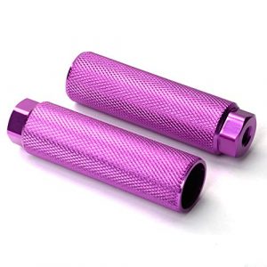 Amotor Bike Pegs Aluminum Alloy Anti-Skid Lead Foot Bicycle Pegs BMX Pegs for Mountain Bike Cycling Rear Stunt Pegs Fit 3/8 inch Axles (Purple)