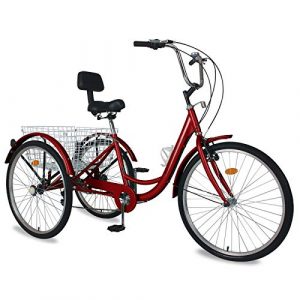 Barbella 20/24/26 inch Adult Tricycle 7 Speed 3 Wheel Bike Adult Trikes, Three-Wheeled Bicycles Cruise Trike with Basket for Seniors, Women, Men for Recreation Shopping