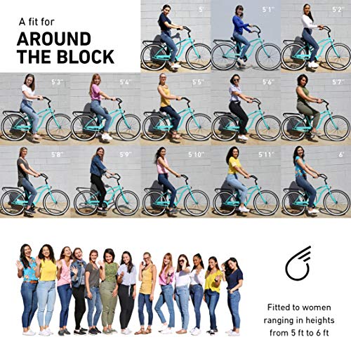 sixthreezero Around The Block Women's Beach Cruiser Bicycle, 7-speed, 26" Wheels, Mint Green