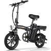 Vivi Folding Electric Bike with 350W Motor, 48V 20AH Removable Battery UP to 45 Miles14 inch Small Fat Tire Electric Bike for Adults, 20MPH Electric Commuter City Ebike