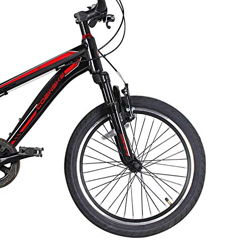 COEWSKE 20 Inch Kids Bike Enjoy-Style Children's Variable Speed Mountain Bike Sports Cycling 6 Speed with Kickstand Fit for 6-10 Years Old Or 48-60 Inch Tall Kids(6 Speed Black)
