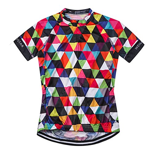 Men's Cycling Jersey Short Sleeve Bike Clothing Multicolored Diamond Size XL