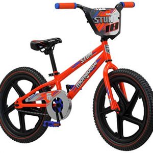 Mongoose Stun Freestyle BMX Bike for Kids, 18-Inch Wheels, Blue/Orange