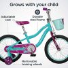 Schwinn Koen & Elm Toddler and Kids Bike, 16-Inch Wheels, Training Wheels Included, Teal