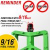 Marque MTB Platform Bike Pedals – Bicycle Pedal with 9/16 Inch Cr-Mo Steel Spindle with Reflector, Large Surface Area for Easy Grip, Works with MTB, BMX, Urban Bikes, Replacement Pedals (Green)