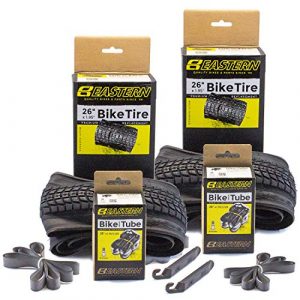 Eastern Bikes Premium Upgrade 26 x 1.95 Inch Tire and Tube Repair Kit with Inner Tubes & Tools. Fits Bicycles with 26 x 1.75 or 26 x 2.125 Rim or Wheels.