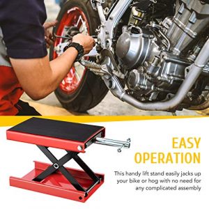 Orion Motor Tech Motorcycle Lift, 4-13 Inch Motorcycle Scissor Jack, 1100lb Capacity Wide Deck Motorcycle Center Stand and 1/2 Ton Scissor Lift Jack for Street Bikes Cruisers Touring Motorcycles More