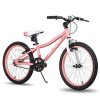 Hiland 20 inch Kids Mountain Bike for Boys, Girls with V-Brake, Kick Stand Pink
