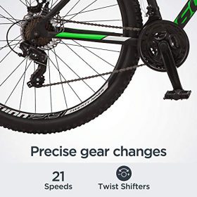Schwinn High Timber ALX Youth/Adult Mountain Bike, Aluminum Frame and Disc Brakes, 29-Inch Wheels, 21-Speed, Black/Green
