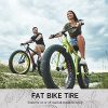 Hycline Fat Tire,26x4.0 Inch Fat Bike Tires Folding Replacement Electric Bicycle Tires Compatible Wide Mountain Snow Bike
