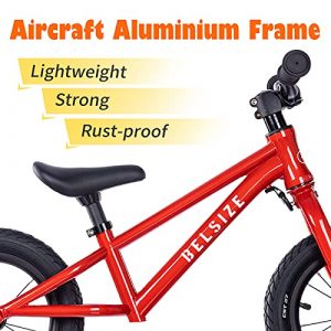 BELSIZE Balance Bike for Kids & Toddlers, Super Lightweight Aluminum Alloy Frame 6.4 lbs Only, Red