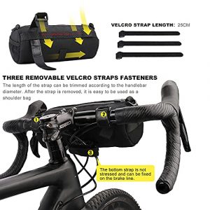Rhinowalk Bike Handlebar Bag, Bicycle Front Bag Fram Storage Roll Bag Mountain Road Bikes Commuter Shoulder Bag Professional Cycling Accessories