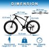 PanAme 21 Speed Fat Tire Adult Mountain Bike, 26-inch Wheel Bicycle, 4-inch Wide Tire, Steel Frame, Front and Rear Brakes, Black