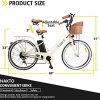 26" Adult Electric Bicycle 350W Ebike for Female City Electric Bike with Bakset and Removable 36V12A Large Capacity Battery