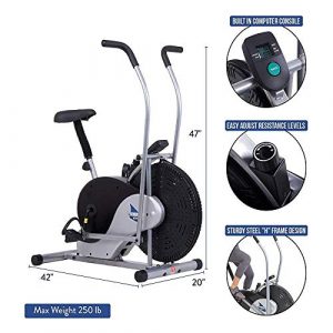 Body Rider Fan Bike, UPDATED Softer, Comfortable Bike Seat, Cardio and Toning Exercise Equipment for your Home Gym, Adjustable Stationary Exercise Bike BRF700