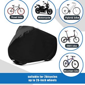 GES Bike Cover for 2 or 3 Bikes, XL Waterproof Outdoor Bicycle Cover Oxford Fabric Storage Rain Sun UV Dust Wind Proof Motorcycle Covers for Mountain Road Electric Bike Tricycle Cruiser (XL)