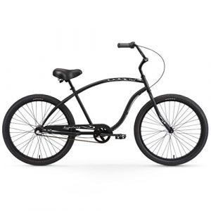 Firmstrong Chief Man Three Speed Beach Cruiser Bicycle, Matte Black, 19 inch / Large (15183)