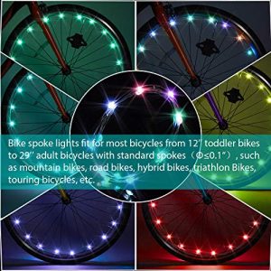 Waybelive 2 Pack LED Bike Wheel Light, Remote Control Bicycle Tire LED Light, Wheelchair Light, 16 Color Change by Yourself, Waterproof, Super Bright to Ride at Night, Good Gift for Kids(2 Tires)