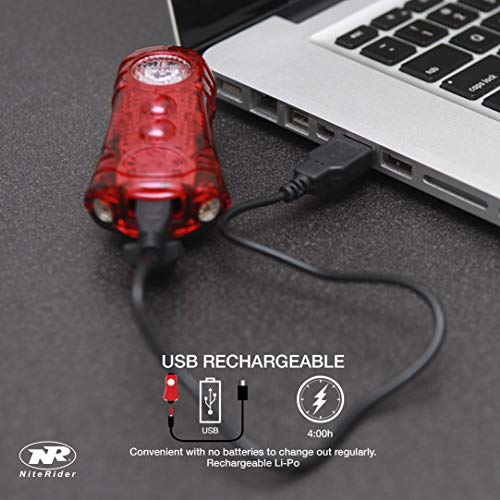 NiteRider Sentinel 150 Lumens USB Rechargeable Bike Tail Light Powerful Lasers Daylight Visible Bicycle LED Rear Light Easy to Install for Men Women Road Mountain City Commuting Cycling Safety Flash