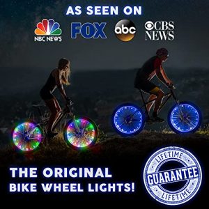 Bike Lights (1 Wheel, Blue) Best Easter Basket Stuffers for Boys Ages 5 6 7 8 9 10 11 12 Year Old Kids Gifts Ideas Top Teen Men Beach Fun Spring Cool Birthday Presents Popular Son Dad Him Accessories