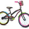 Let Kids Ride in Sweet Style with Bright,Eye Catching LittleMissMatched 20" Girls' Bike,Multi-Color,with Rear Brakes,BMX Style Handlebars,an Adjustable Seat,and a Mounted Carry Bag,for Ages 8-12