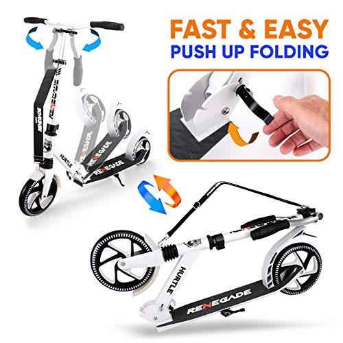 Hurtle Scooter – Scooter for Teenager – Kick Scooter – 2 Wheel Scooter with Adjustable T-Bar Handlebar – Folding Adult Kick Scooter with Alloy Anti-Slip Deck