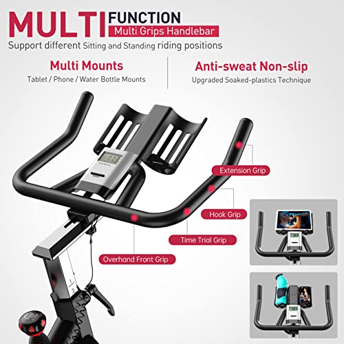 JOROTO Belt Drive Indoor Cycling Bike with Magnetic Resistance Exercise Bikes Stationary ( 300 Lbs Weight Capacity ) (Updated)