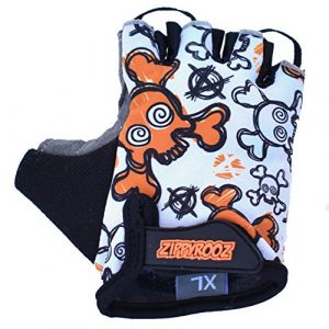 ZippyRooz Toddler & Little Kids Bike Gloves for Balance and Pedal Bicycles for Ages 1-8 Years Old. 8 Designs for Boys & Girls (Skulls, Little Kids XL (7-8))