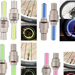 Dkiigame 10 Pack of Led Flash Tyre Wheel Valve Cap Light for Car Bike Bicycle Motorbicycle Wheel Light Tire (2 x Red, 2 x Yellow, 2 x Blue, 2 x Green, 2 x Colorful)