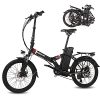 20" Electric Bike 350W Electric City Cruiser Bicycle 36V 10.4AH Removable Battery Up to 65KM, Shimano 7-Speed and Dual Shock Absorber, Commuter Bike for Adults(Black)