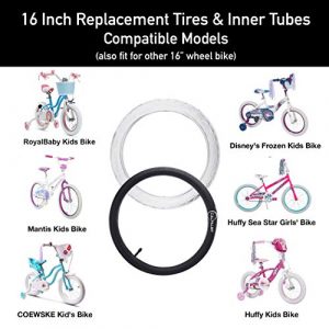 CALPALMY (2 Sets) 20” x 1.95/2.125 Kids Bike Replacement White Tires and Tubes - Compatible with Most 20” Kids Bikes Like RoyalBaby, Joystar, and Dynacraft - Made from BPA/Latex Free Butyl Rubber