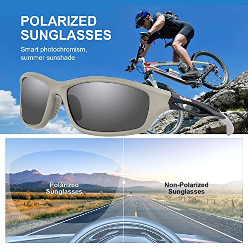 Duduma Polarized Sports Sunglasses for Men Women Running Cycling Fishing Golf Driving Shades Sun Glasses Tr90 (grey matte frame with black lens)