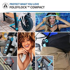 FoldyLock Compact Folding Bike Lock - Award Winning Patented Lightweight High Security Bicycle Lock - Heavy Duty Anti Theft Smart Secure Guard with Keys and Case for Bikes or Scooters
