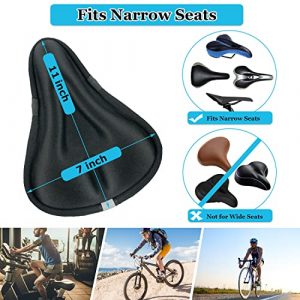 Geronmine Gel Bike Seat Cover Padded Bicycle Saddle Covers for Women & Men, Most Comfortable Exercise Bike Seat Cushion Cover, Soft for Spin Indoor Outdoor Cycling Class Mountain Stationary Bikes