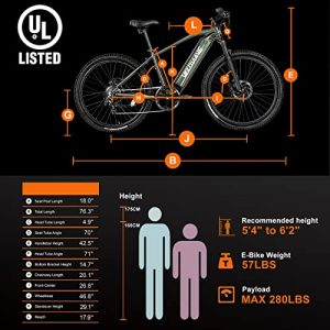 VELOWAVE Electric Bikes for Adults UL Certified Ebikes 500W Brushless Motor,25 Mph Top Speed,27.5
