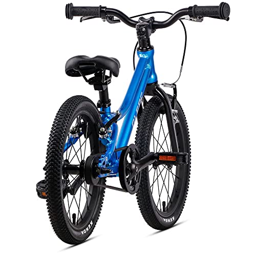 Glerc 16 Inch Belt Drive Kids Bike for 3 4 5 6 7 Years Old Boys Girls, Dual Hand Brake Lightweight Aluminium Frame Bicycle, Blue