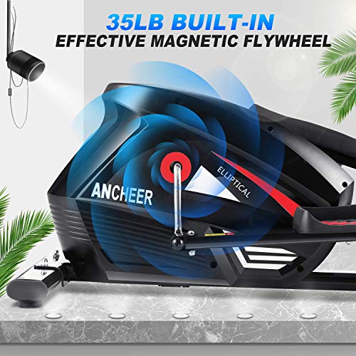 ANCHEER Elliptical Machine,APP Exercise Equipment,Elliptical Machines for Home Use,Cross Trainer Machine with 10-Level Resistance and LCD Monitor