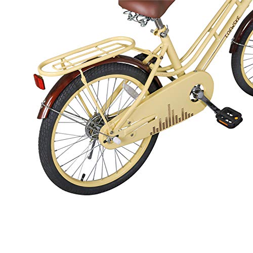 COEWSKE 20 Inch Kids Bike Fantasy-Style Children Leisure Bicycle with Basket Kickstand Included Fit for 6-9 Years Old Or 49-57 Inch Kids 3 Color