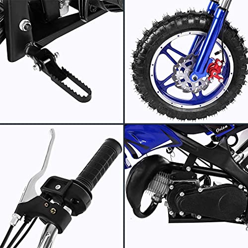 xxbao Mini Dirt Bike, 49cc Dirt Bike, Children's Bicycle, Gasoline-Powered 2-Stroke 49cc Motorcycle. (Blue)