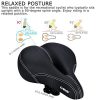 DAWAY Comfortable Men Women Bike Seat - C99 Soft Memory Foam Padded Wide Leather Bicycle Saddle Cushion with Taillight, Waterproof, Dual Spring Suspension, Shock Absorbing, Universal