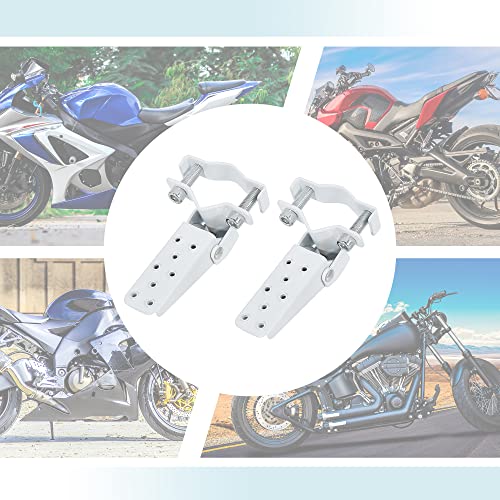 F FIERCE CYCLE 1 Pair 8mm Stainless Steel Universal Motorcycle Folding Rearsets Rear Footrest Footpeg Pedal Peg Bike Bicycle Cycling White