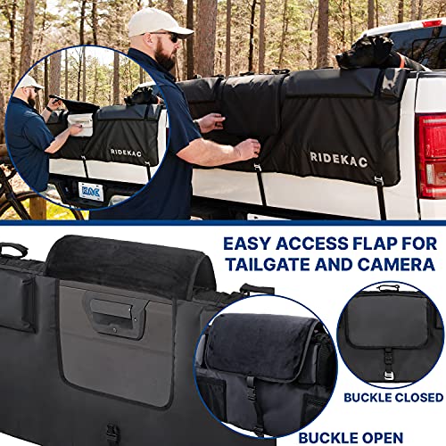 Ride KAC Bike Tailgate Pad for Trucks with 2 Storage Pockets for Tools and Gear, Carry Mountain, Road, Or Gravel Bikes, 54" - Up to 5 Bike Capacity