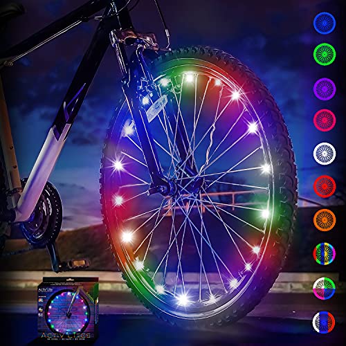 Bicycle Lights (1 Wheel, Multicolor) Top Easter Basket Stuffers for Kids Bikes Girls Boys Ages Teen Gifts Best Spring Beach Family Fun Teenager Unique Birthday Presents Women Men Popular Accessories