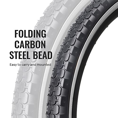 MOHEGIA Bike Tire,26" x 2.125" Folding Beach Cruiser Bicycle Replacement Tires-White Side Wall