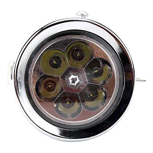 Vintage Bike Headlight, 6 LED Retro Bicycle Front Light Flashlight Headlamp with Bracket(Silver)