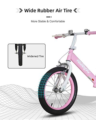 JOYSTAR 14 Inch Kids Balance Bike for Kids 3 4 5 6 Years Old Boys Girls 14 in Balance Bike with Adjustable Seat Height, 14" Balance Bike for Toddler Pink