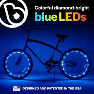 Brightz WheelBrightz LED Bike Wheel Lights, Blue – Pack of 2 Tire Lights – Top 2021 Christmas Stocking Stuffer & Cool Present Idea for Little Kids Ages 7 8 9 10 11 12 Year Old Boys, Girls, Teens, Son