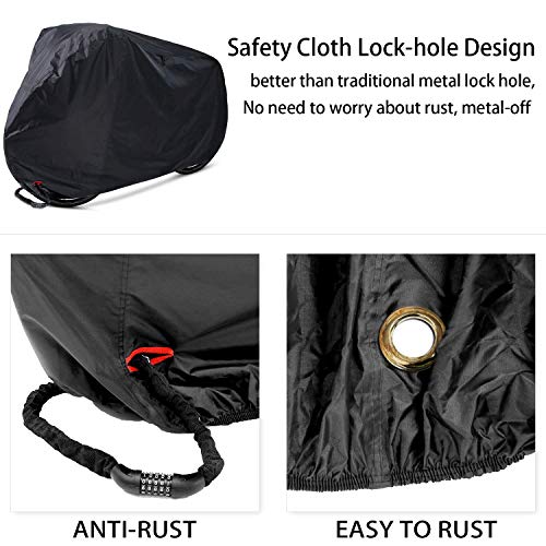 Waterproof Bike Cover 29 Inch Heavy Duty 210D Oxford Bicycle Cover with Double stitching & Heat Sealed Seams, Protection from Rain Snow Dust for Mountain Road Electric Bike Hybrid Outdoor Storage